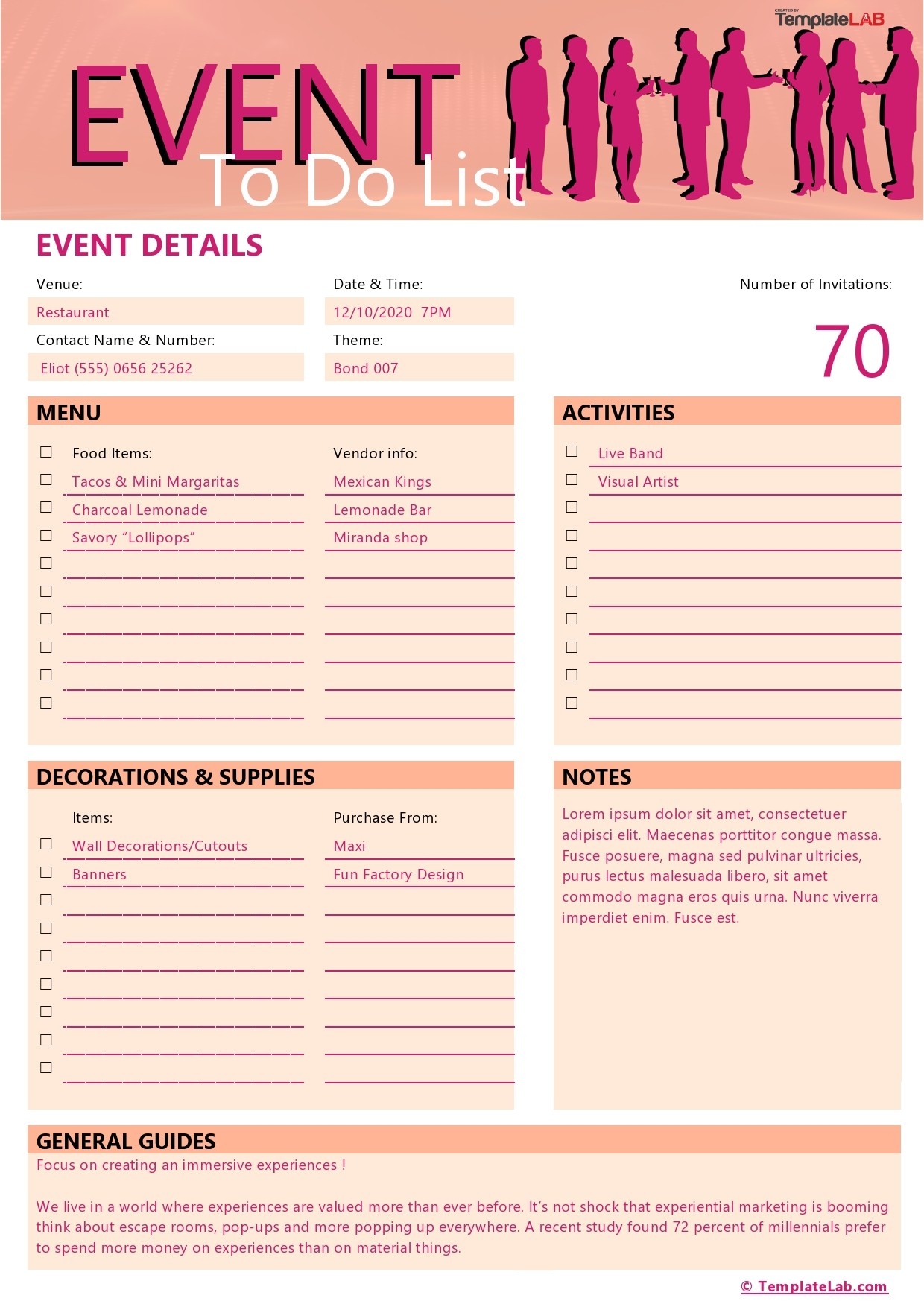event to do list