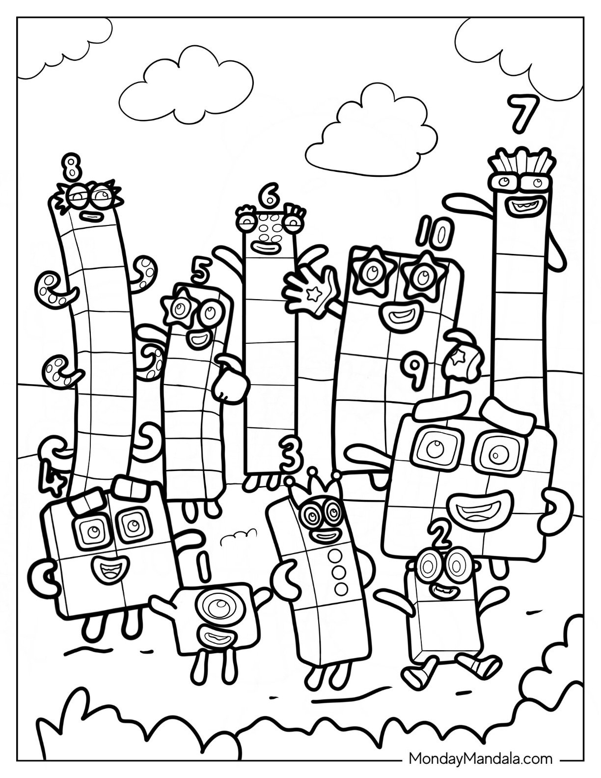 number block coloring pages number block coloring pages