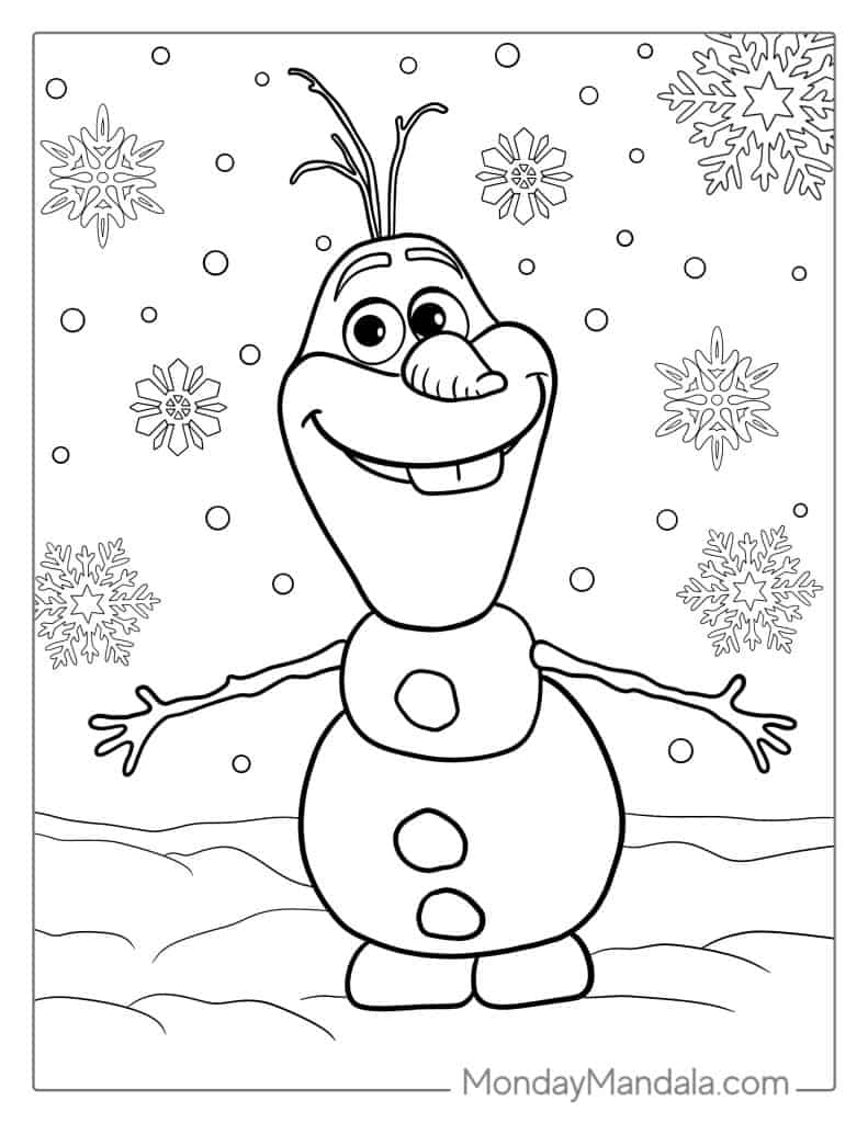 28 Olaf Coloring Pages Free PDF Printables 