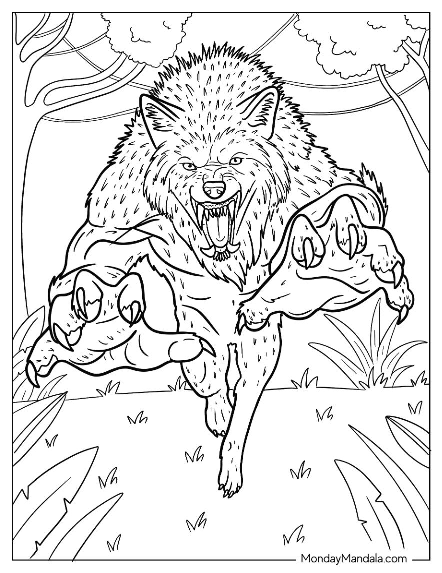 werewolf coloring pages
