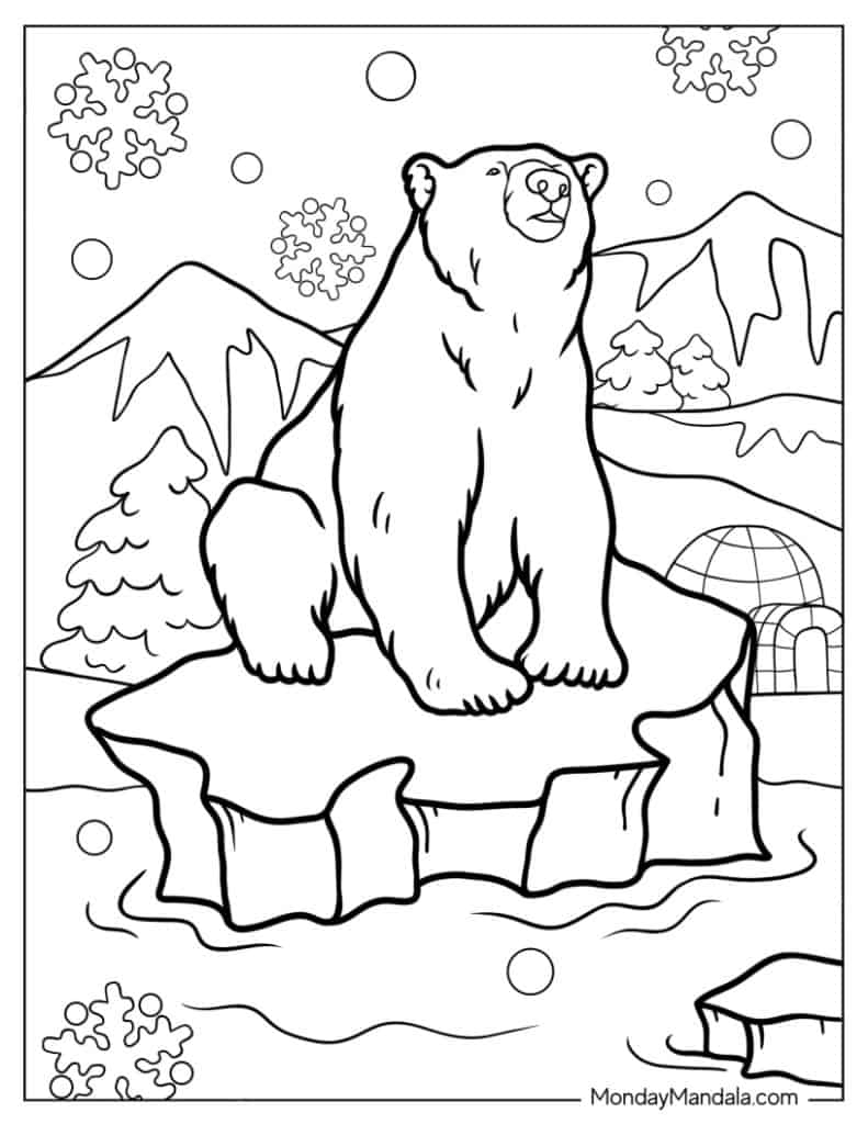 29 Polar Bear Coloring Pages Free PDF Printables 