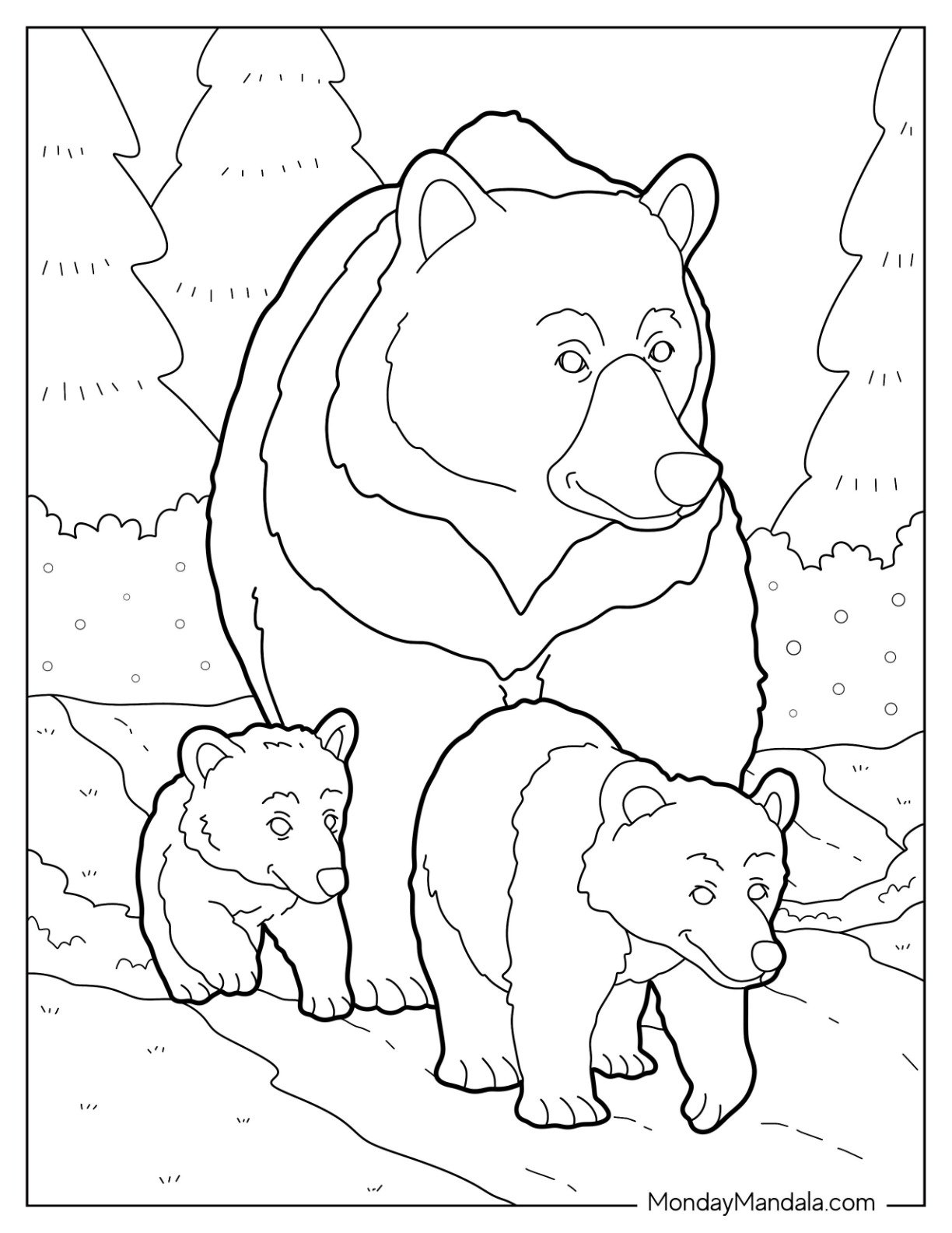 30 Bear Coloring Pages Free PDF Printables 