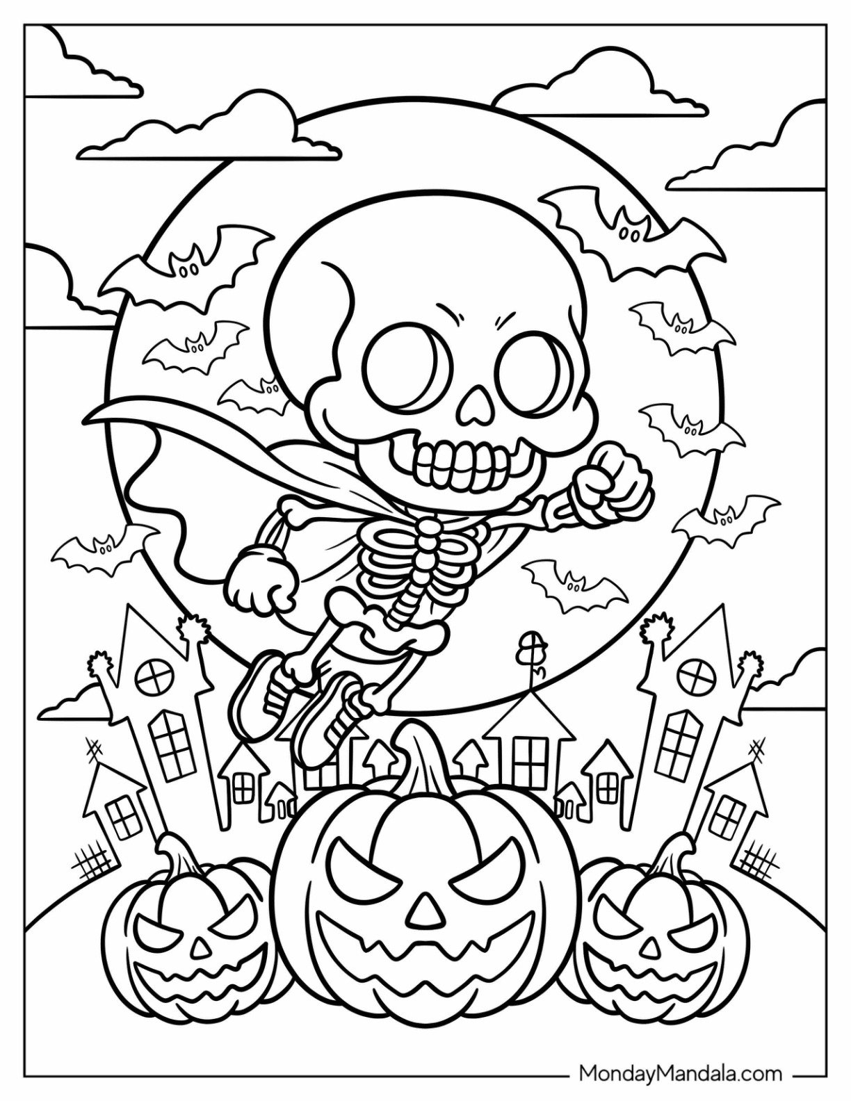 skeleton coloring pages