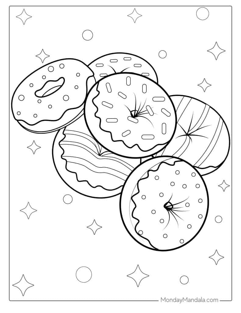 coloring pages of doughnuts coloring pages of doughnuts