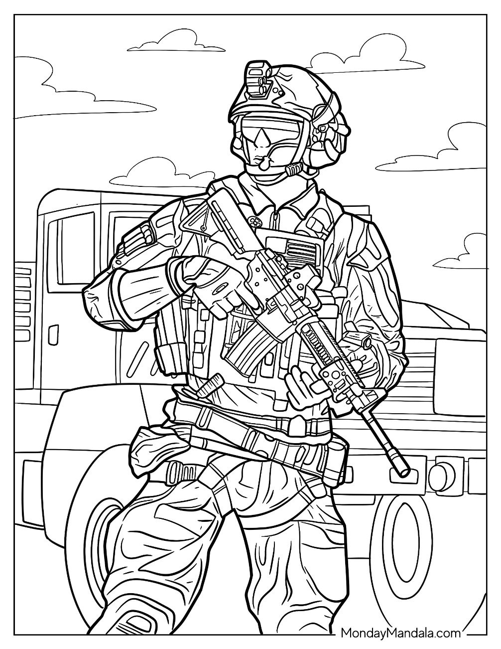 coloring pages army