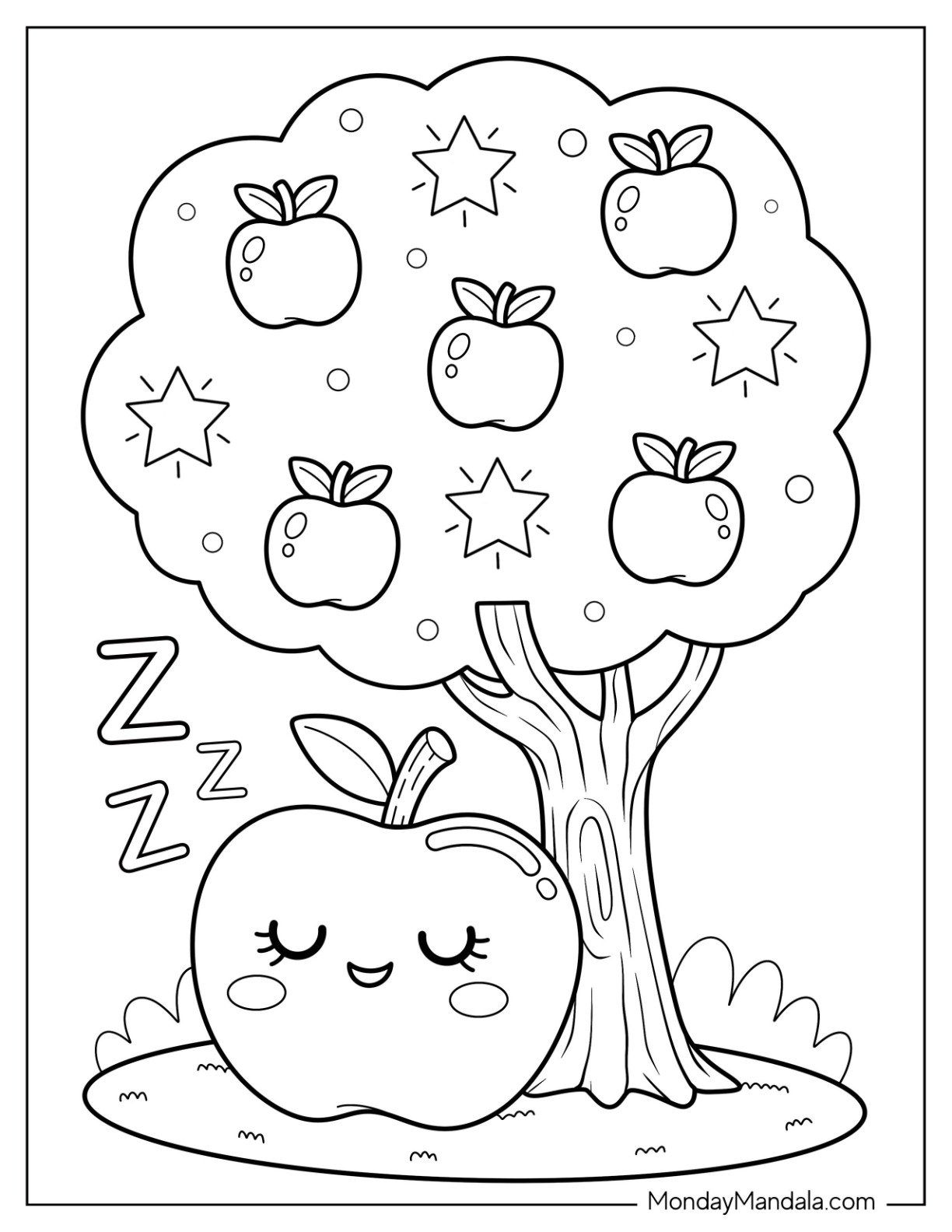 apple coloring pages kids
