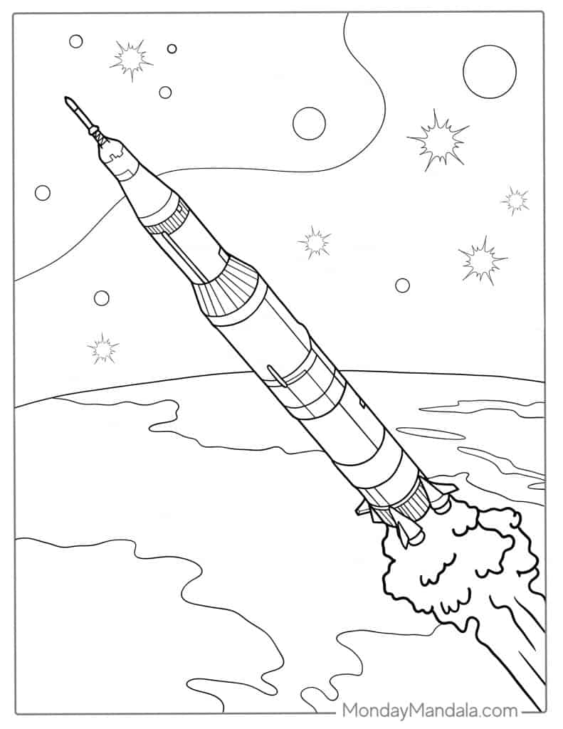 coloring pages rocket ship