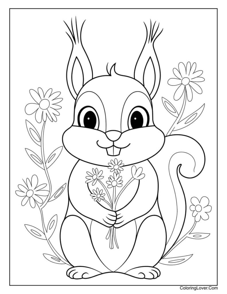 coloring pages of a squirrel
