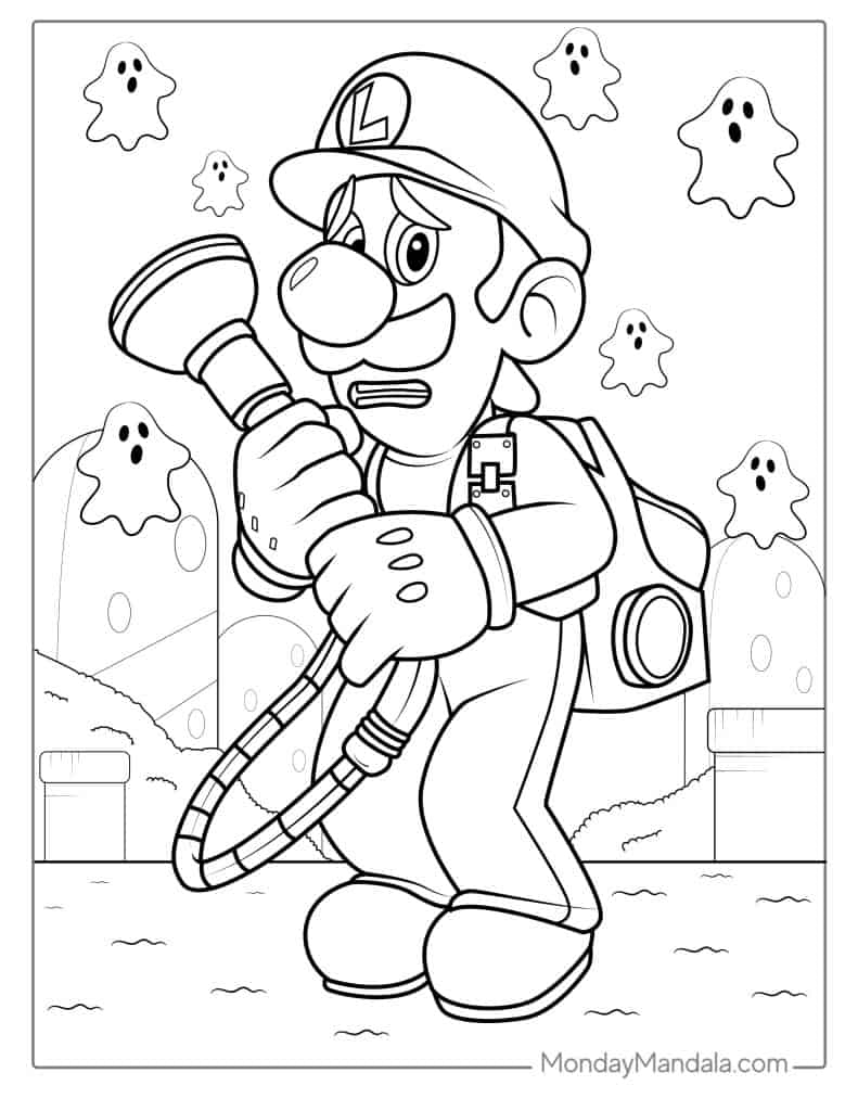 38 Cute Luigi Coloring Pages Free PDF Printables