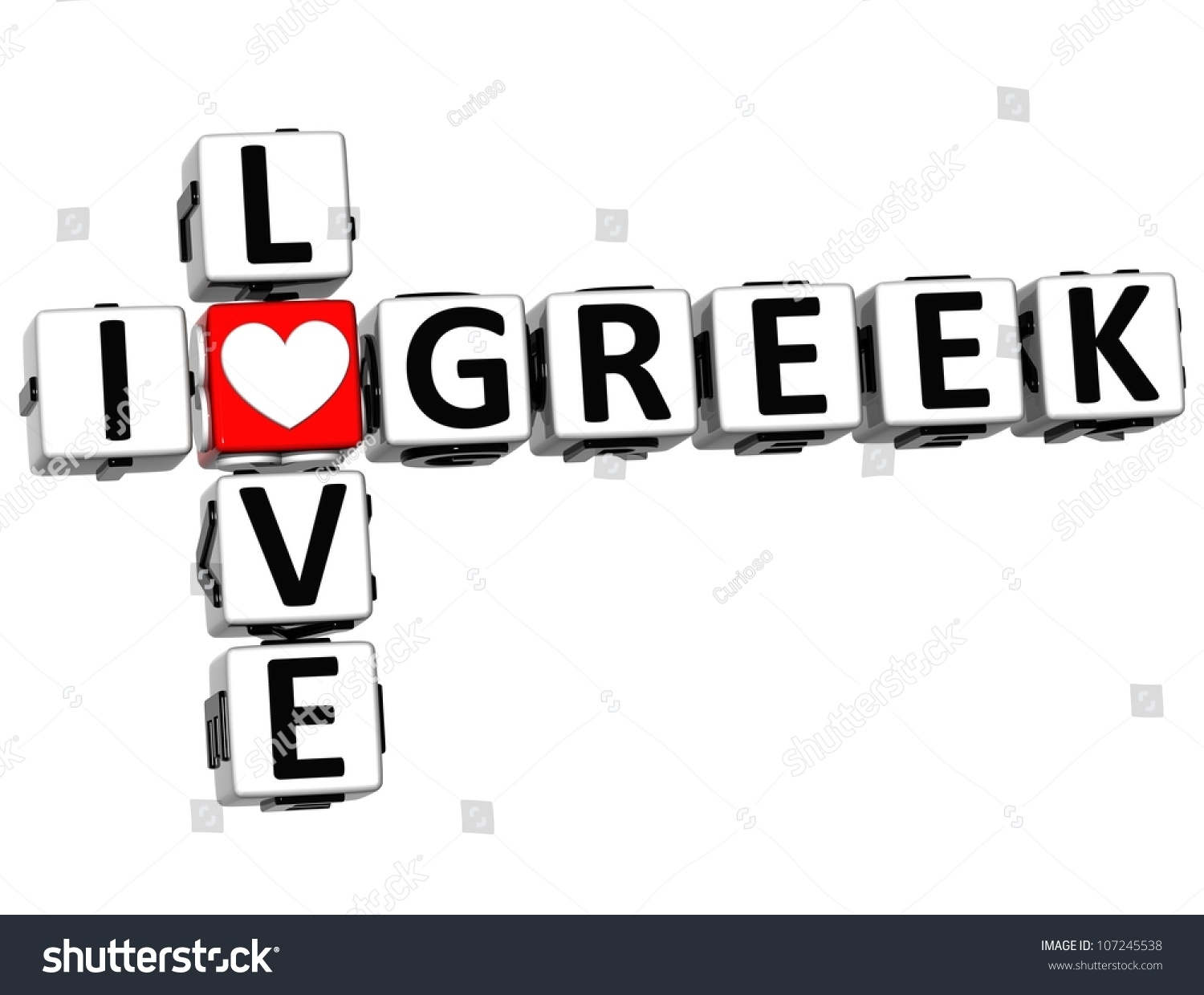 3d Love Greek Crossword On White Stock Illustration 107245538 Shutterstock