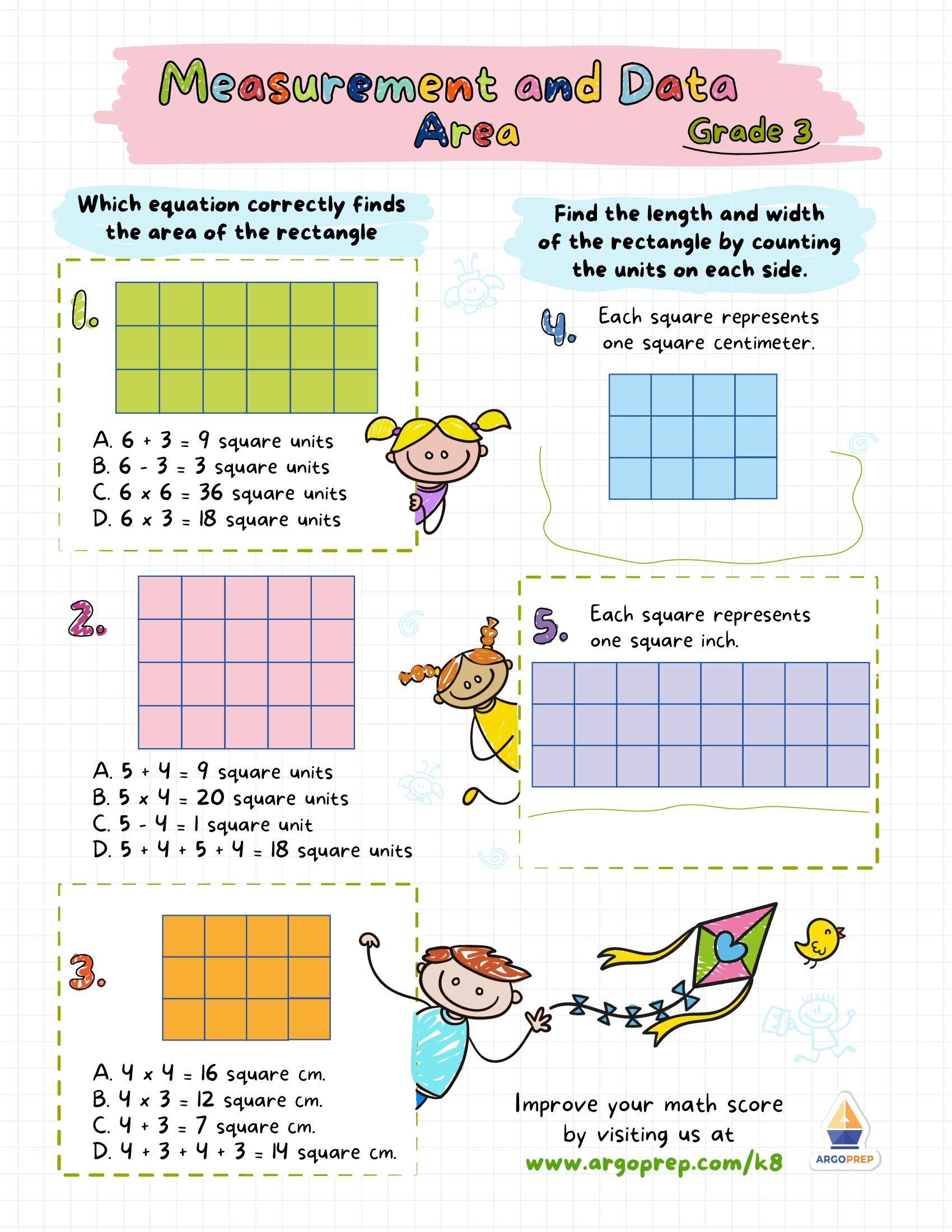 3rd grade area worksheets
