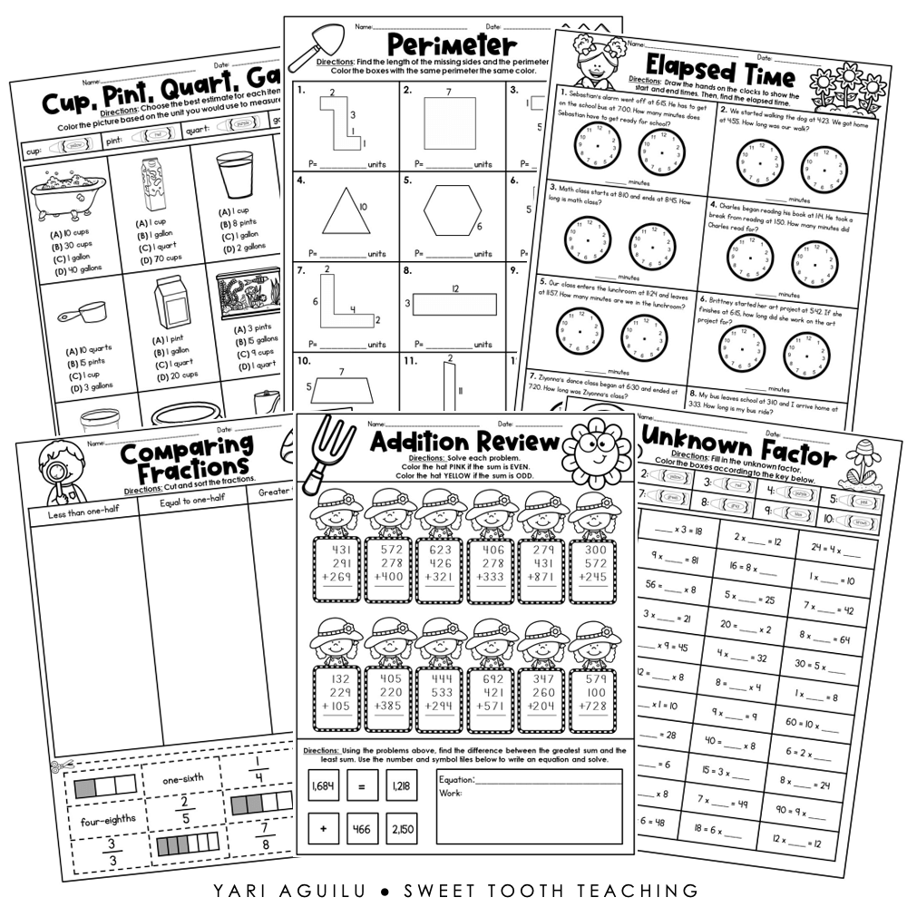 fun math worksheets for 3rd graders