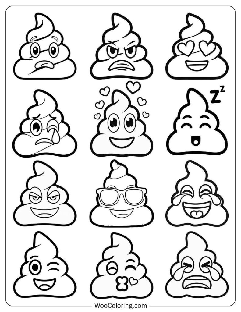 40 Emoji Coloring Pages Free PDF To Print Woo Coloring