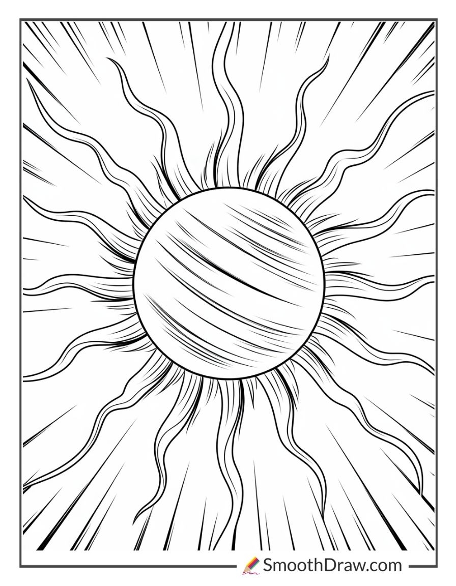 sun coloring page