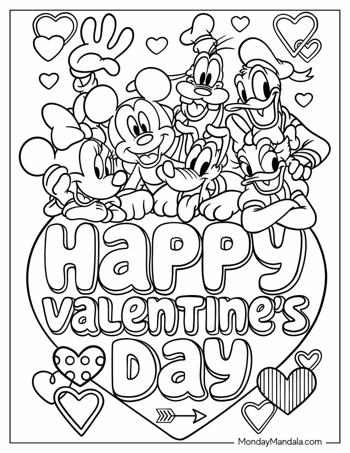 coloring page valentines day