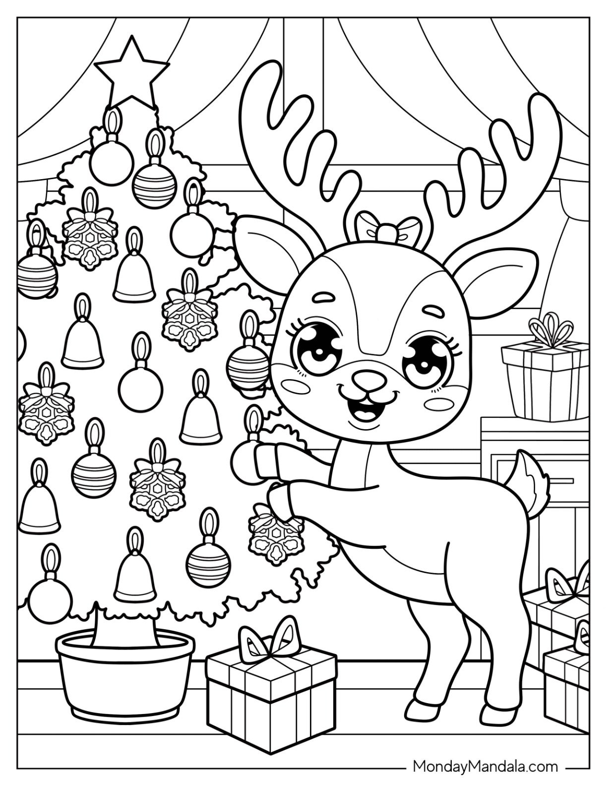 42 Reindeer Coloring Pages Free PDF Printables 