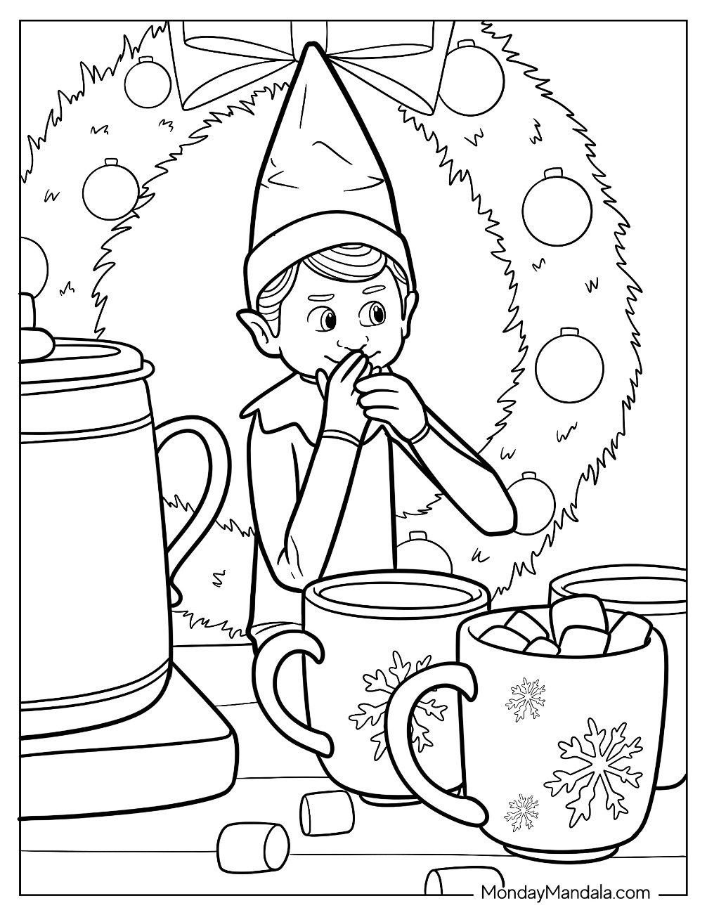 elf on the shelf coloring pages