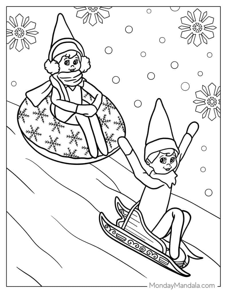 44 Elf On The Shelf Coloring Pages Free PDF Printables 