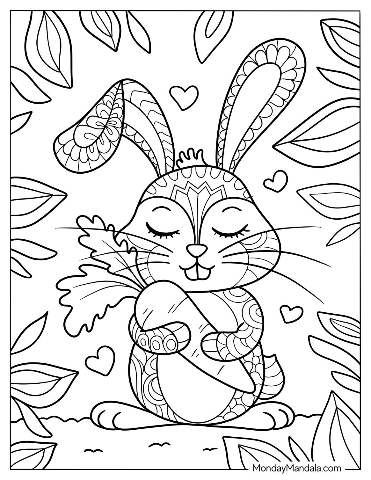 rabbit coloring pages printable