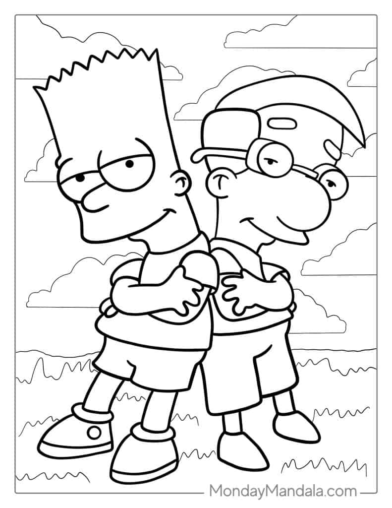 44 Simpsons Coloring Pages Free PDF Printables 