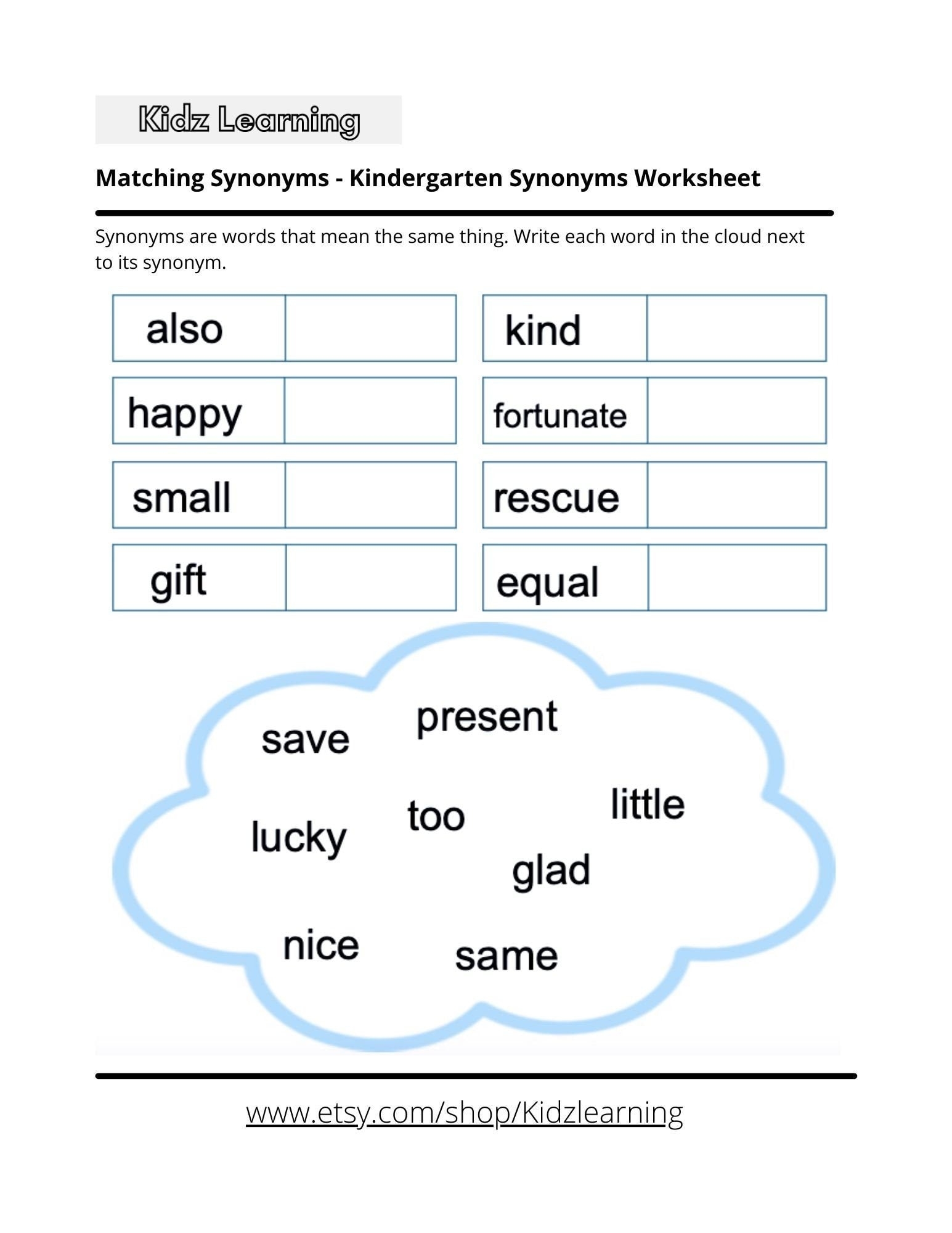 antonyms and synonyms worksheets