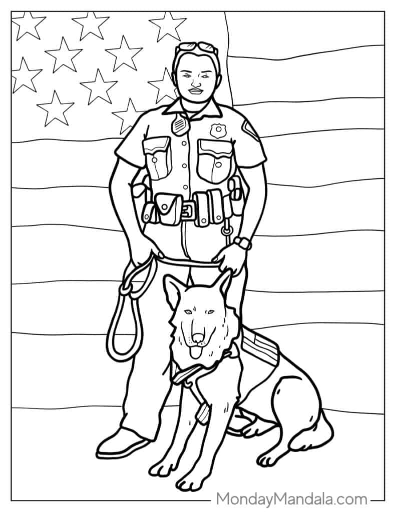 coloring pages for police