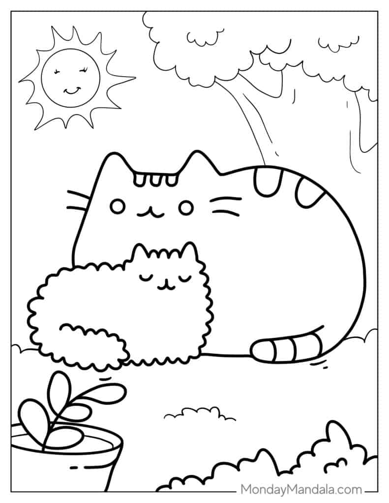 pusheen cat coloring pages