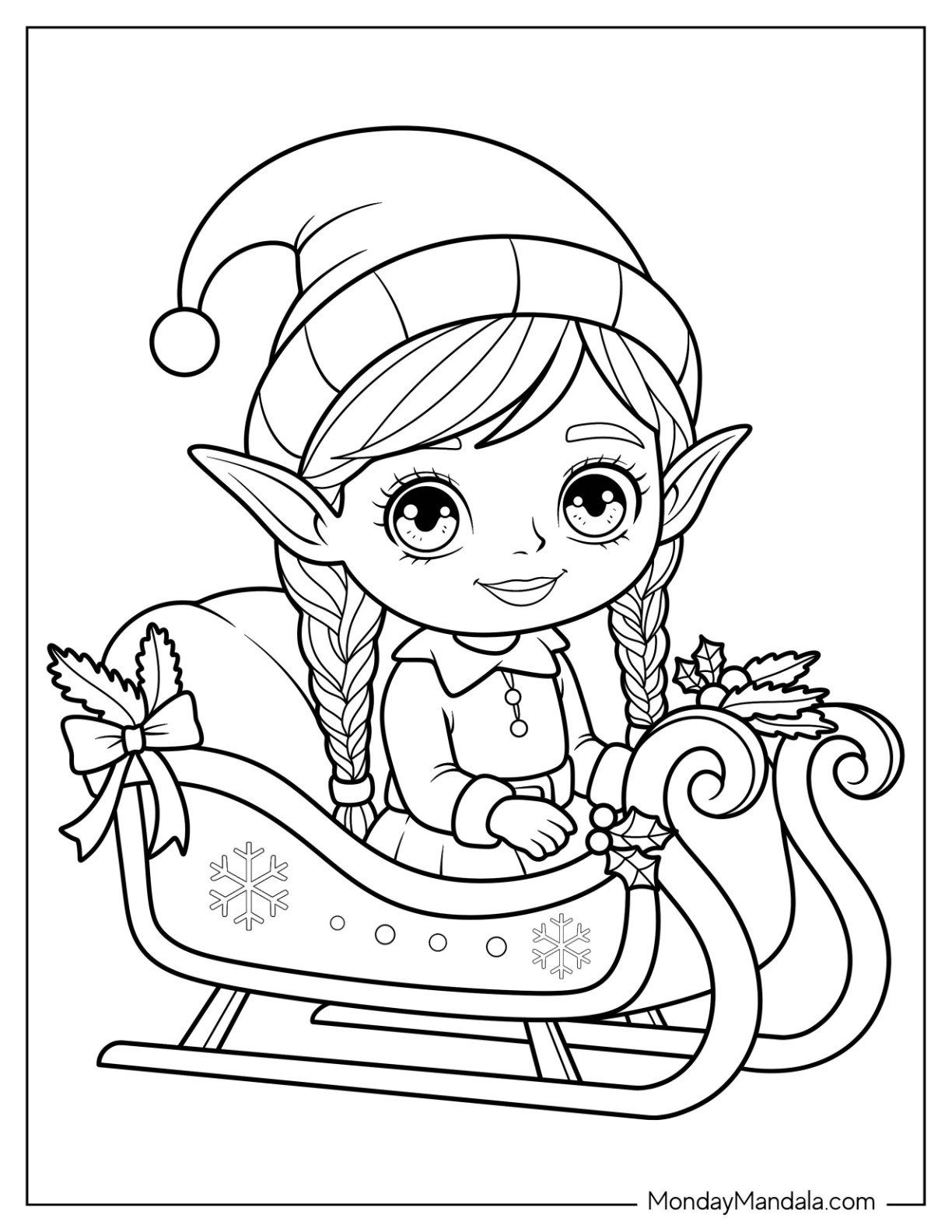 50 Elf Coloring Pages Free PDF PRintables 
