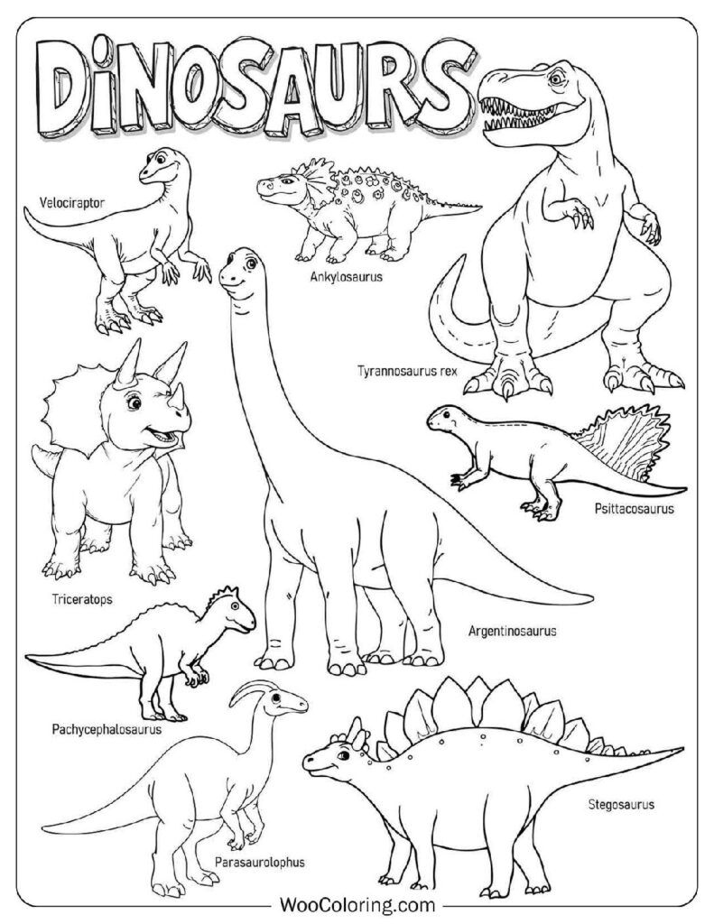 coloring book pages dinosaurs
