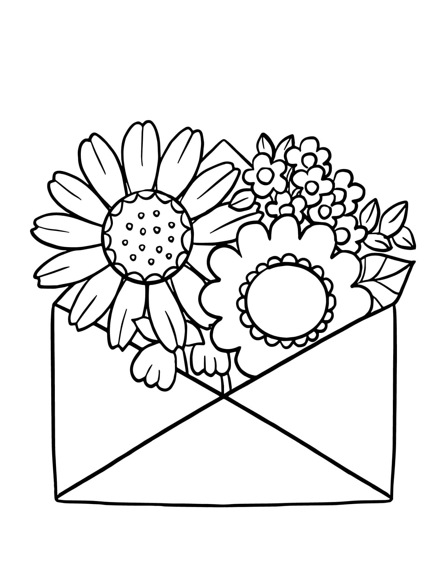 flower coloring pages easy