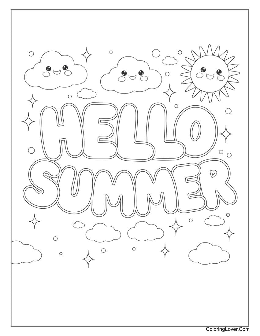 free summer coloring pages