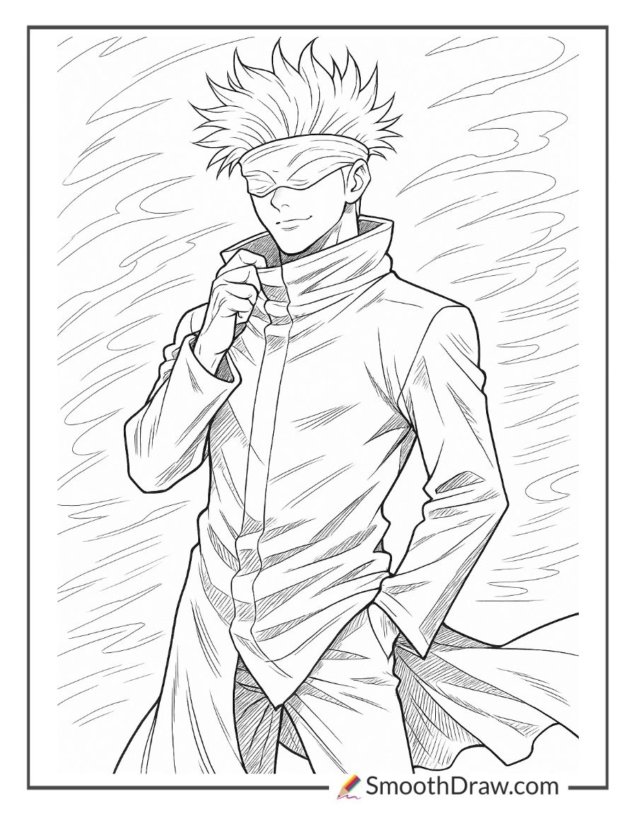 55 Gojo Coloring Pages Free Printables Smooth Draw