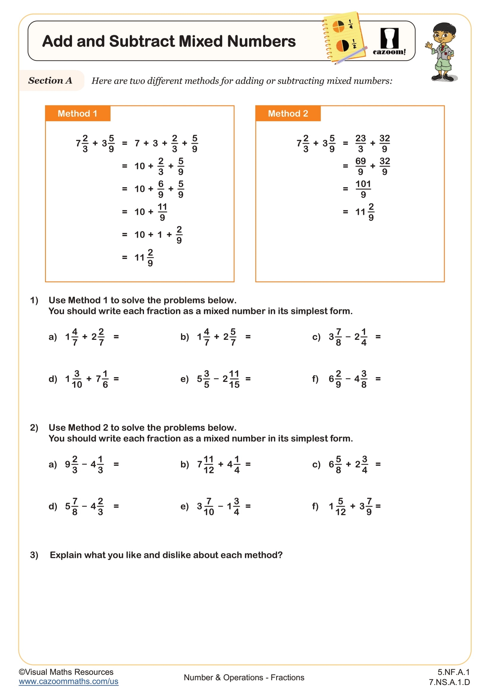 fractions worksheets for 5th graders