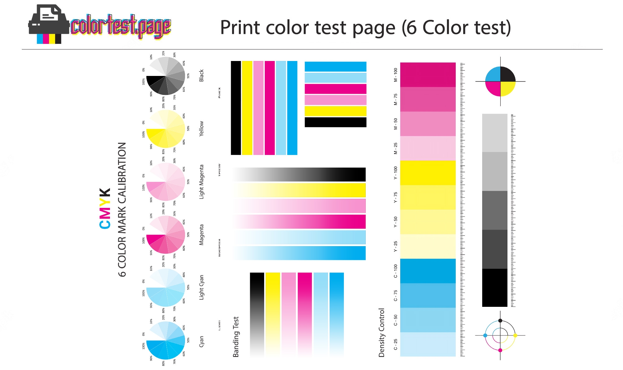 test printer page color