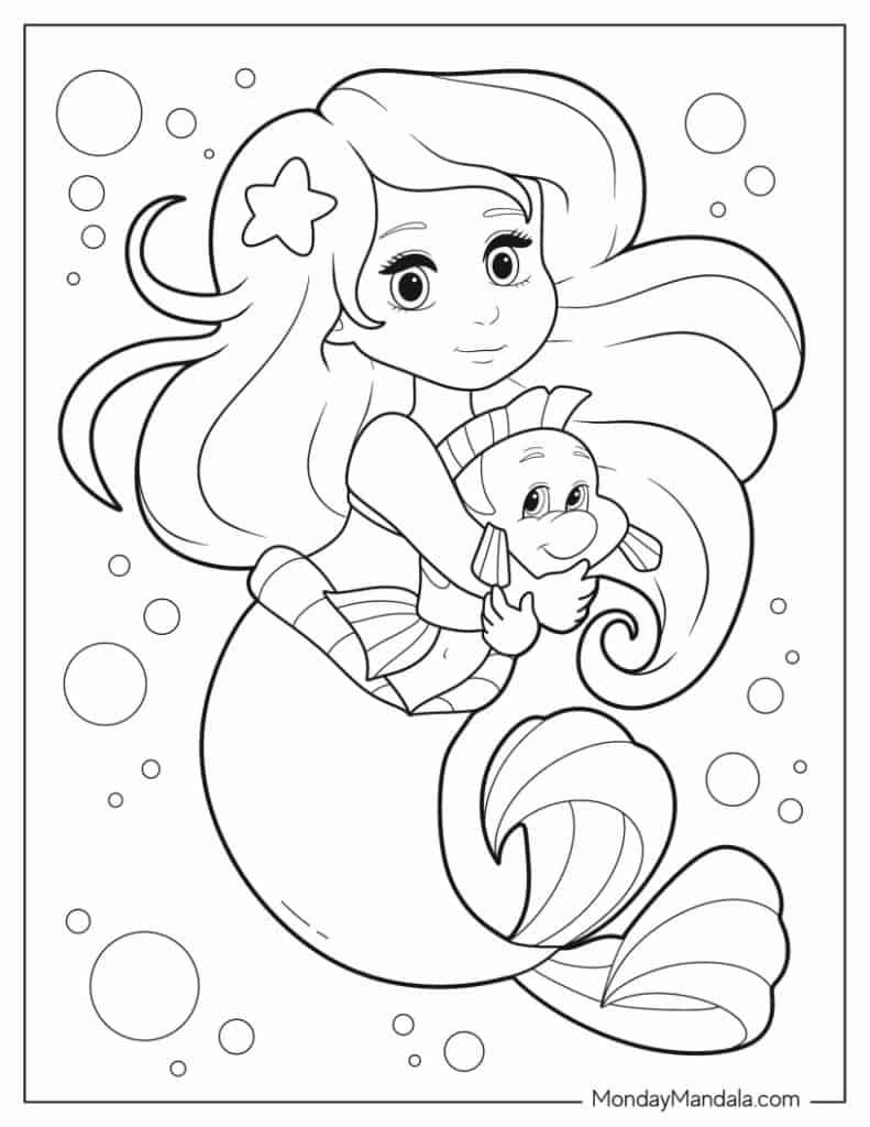 little mermaid coloring pages
