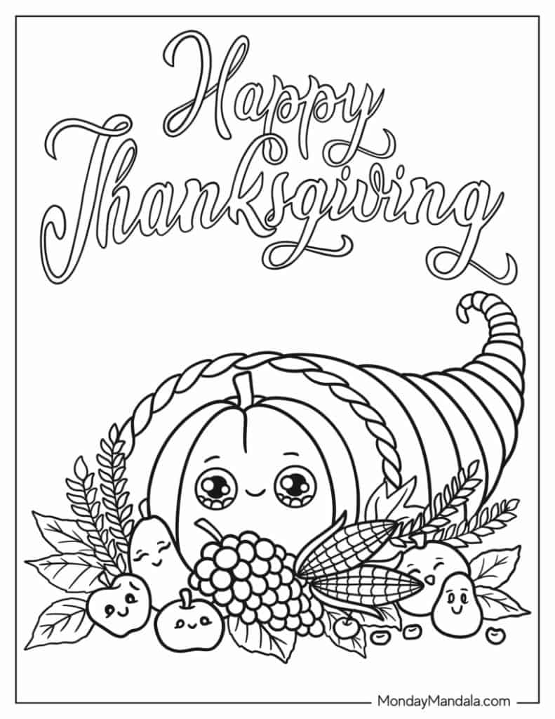 cute thanksgiving coloring pages