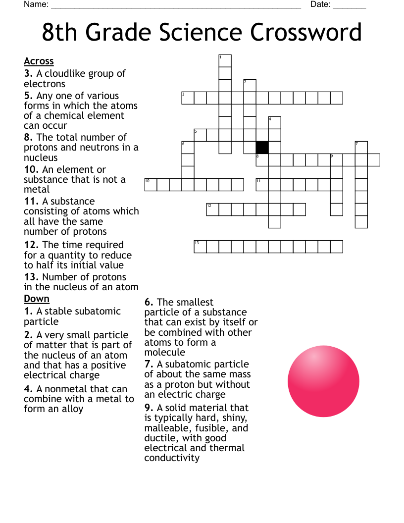 8th Grade Science Crossword WordMint