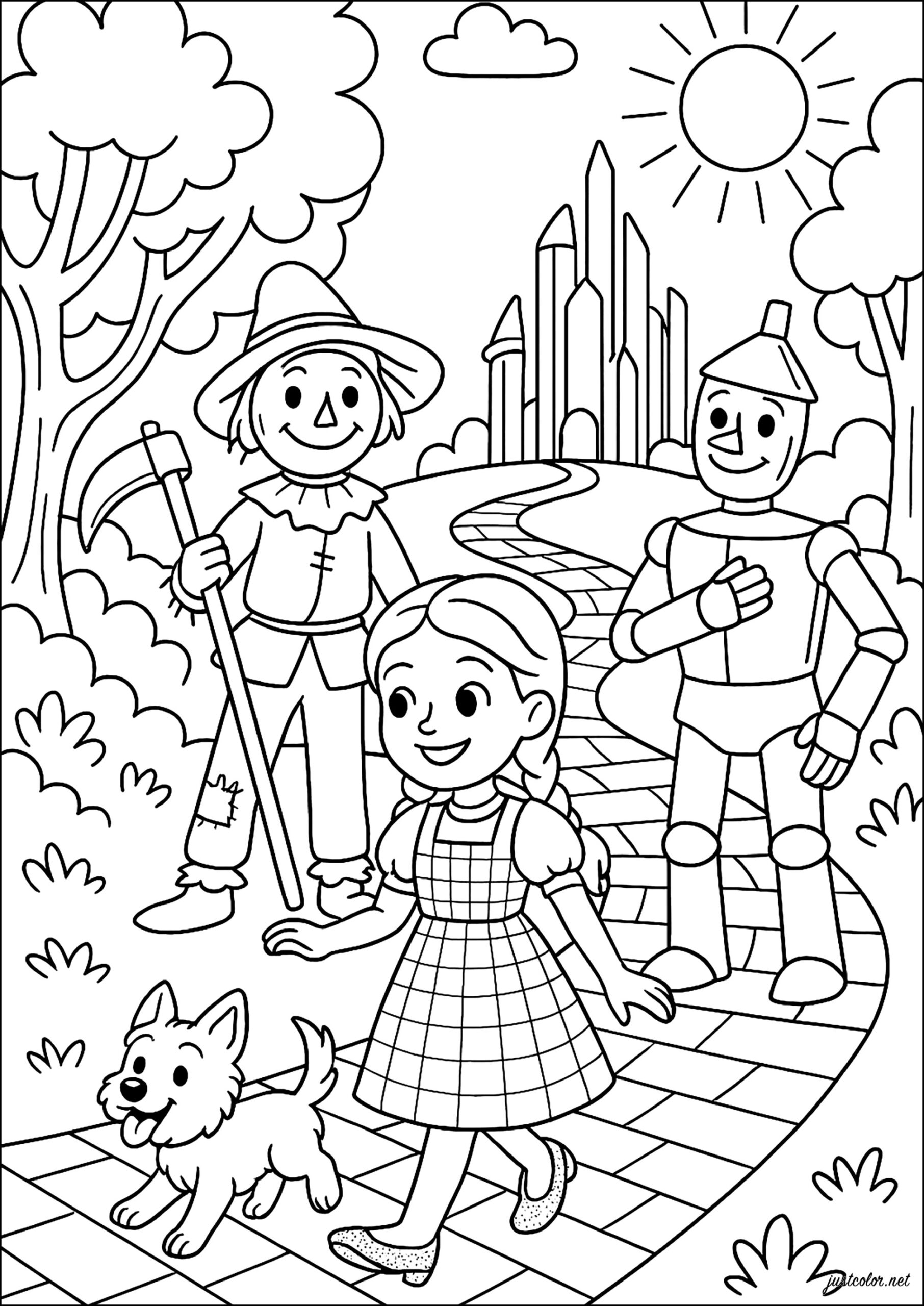 A Magical Adventure On The Yellow Brick Road The Wizard Of Oz Coloring Pages A Magical Adventure On The Yellow Brick Road The Wizard Of Oz Coloring Pages