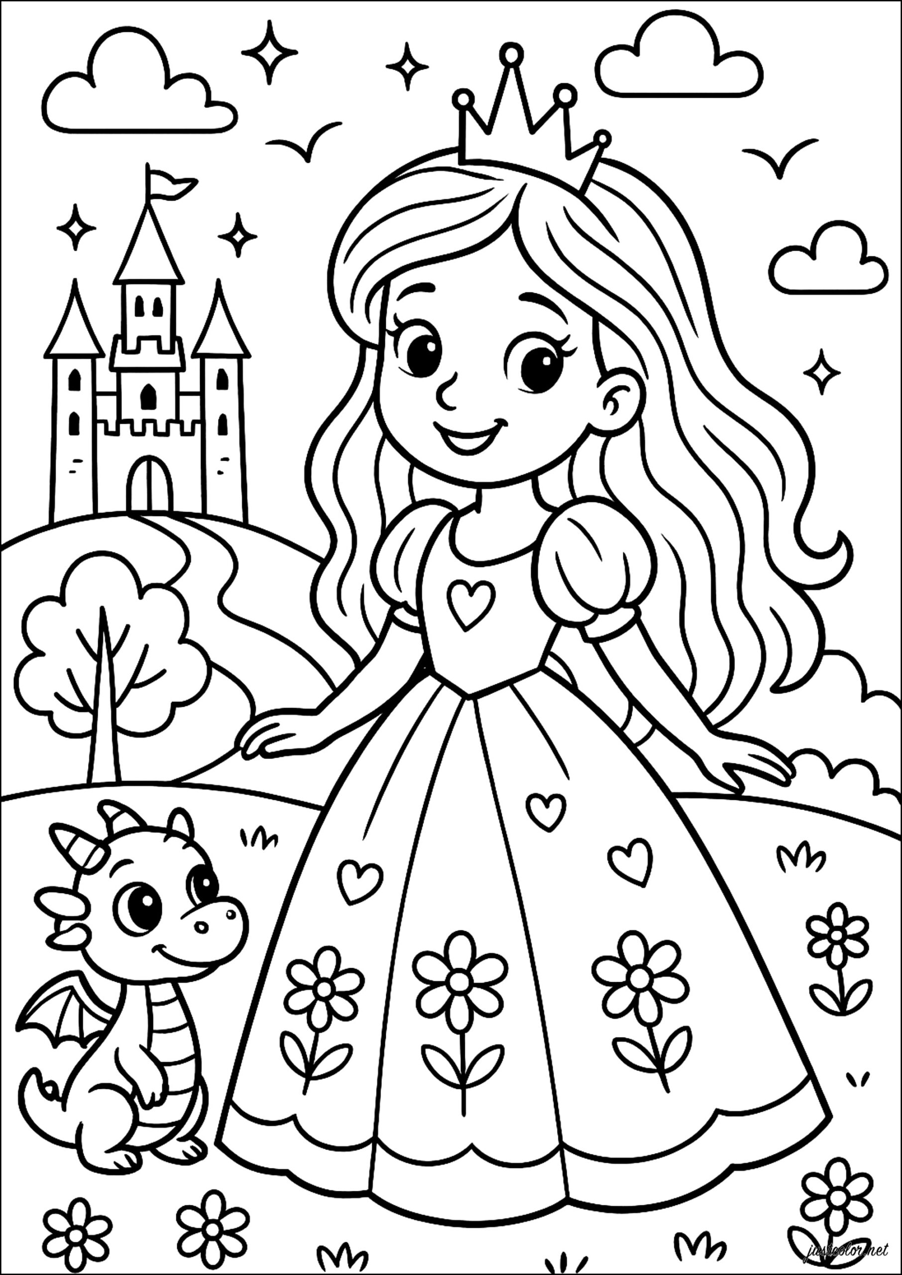 free printable princess coloring pages