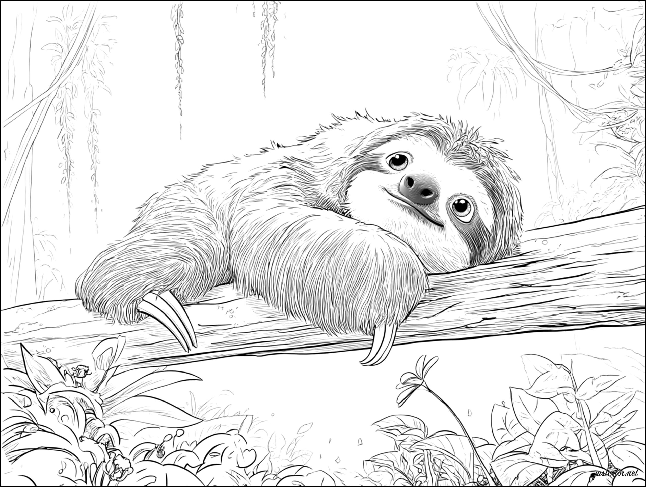 sloth coloring pages sloth coloring pages