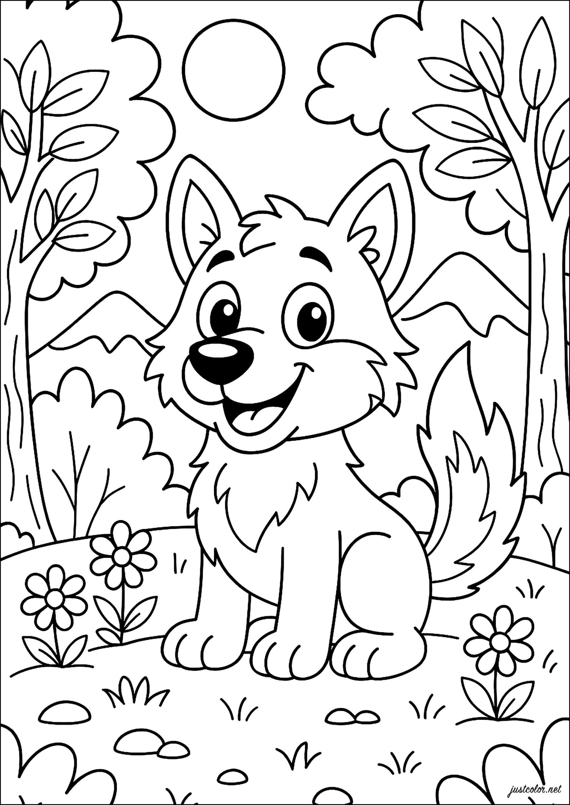 wolf printable coloring pages