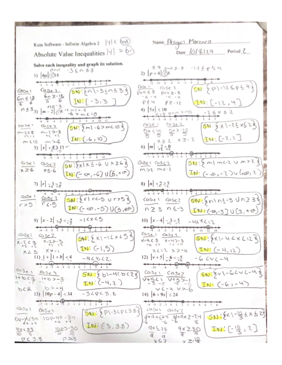 Absolute Value Inequalities Solutions Algebra II Final Exam Studocu