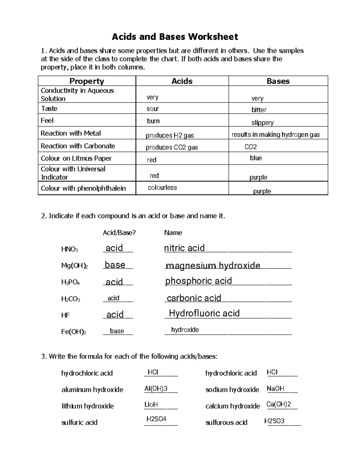 Acids And Bases Worksheet 2 Evolving Properties And Reactions Studocu Acids And Bases Worksheet 2 Evolving Properties And Reactions Studocu