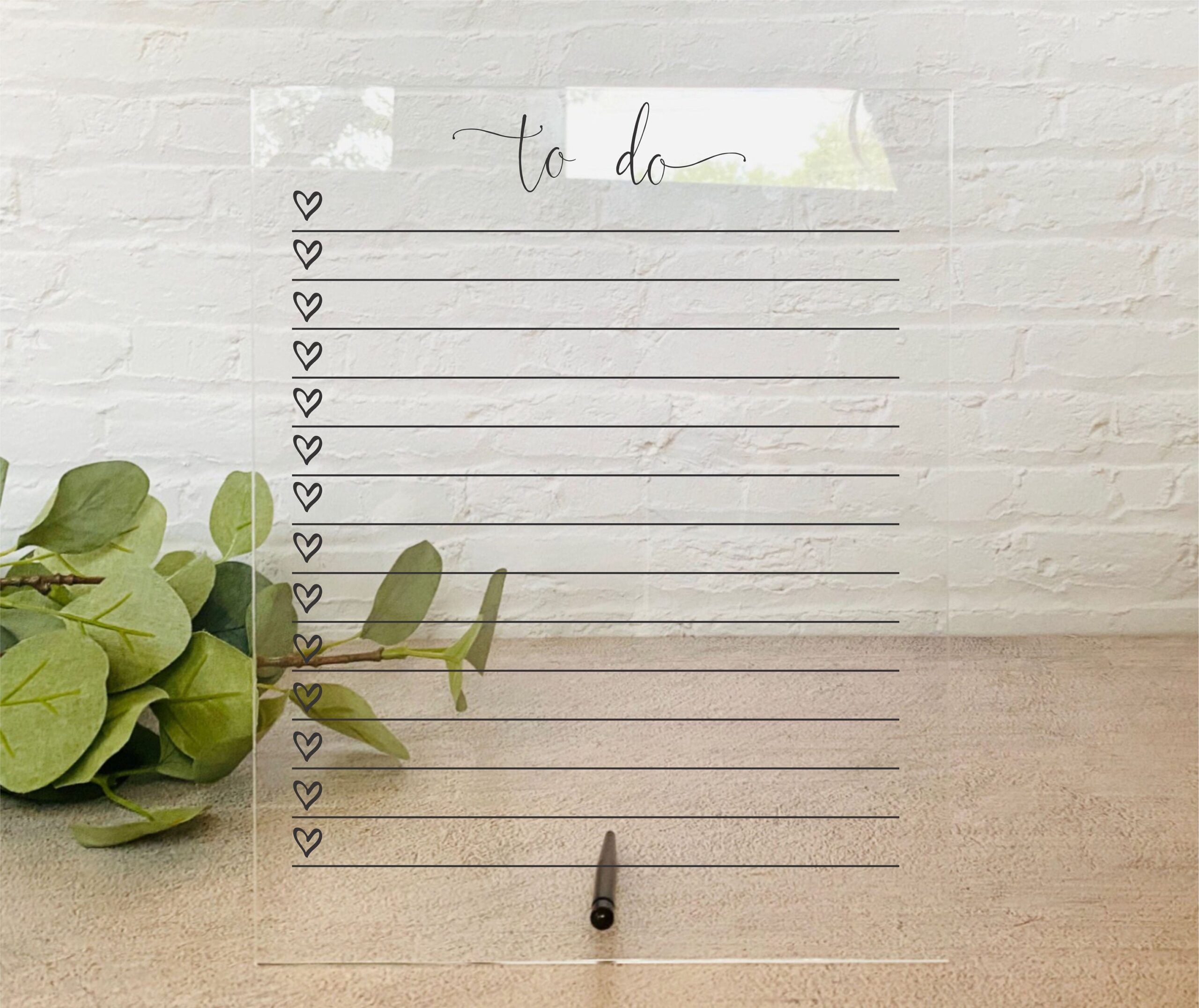 Acrylic To Do List Board For Desktop Dry Erase Board Notes Pad Clear Acrylic Calendar Office Decor Housewarming Gift 03 013 006 Etsy