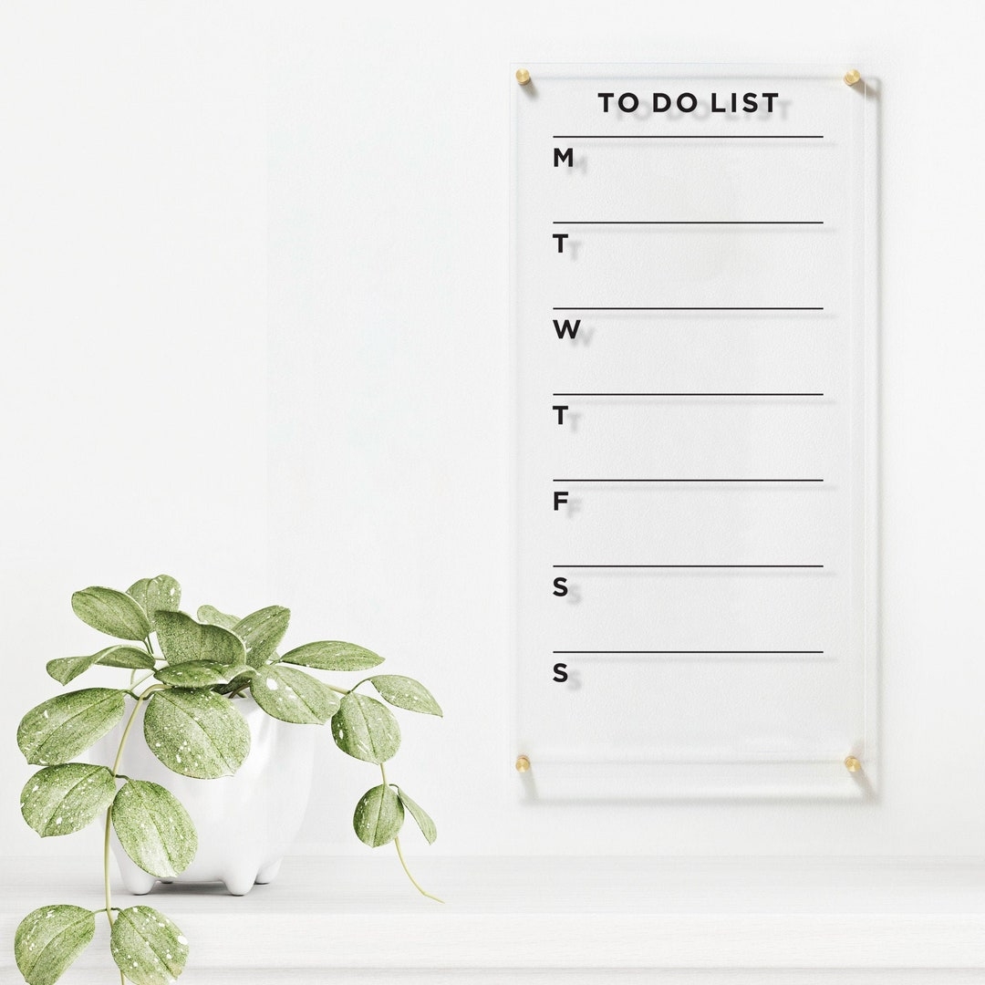 Acrylic To Do List Personalized Dry Erase Board Memo Board For Wall Acrylic Weekly Planner With Marker Office Decor Home Decor Etsy