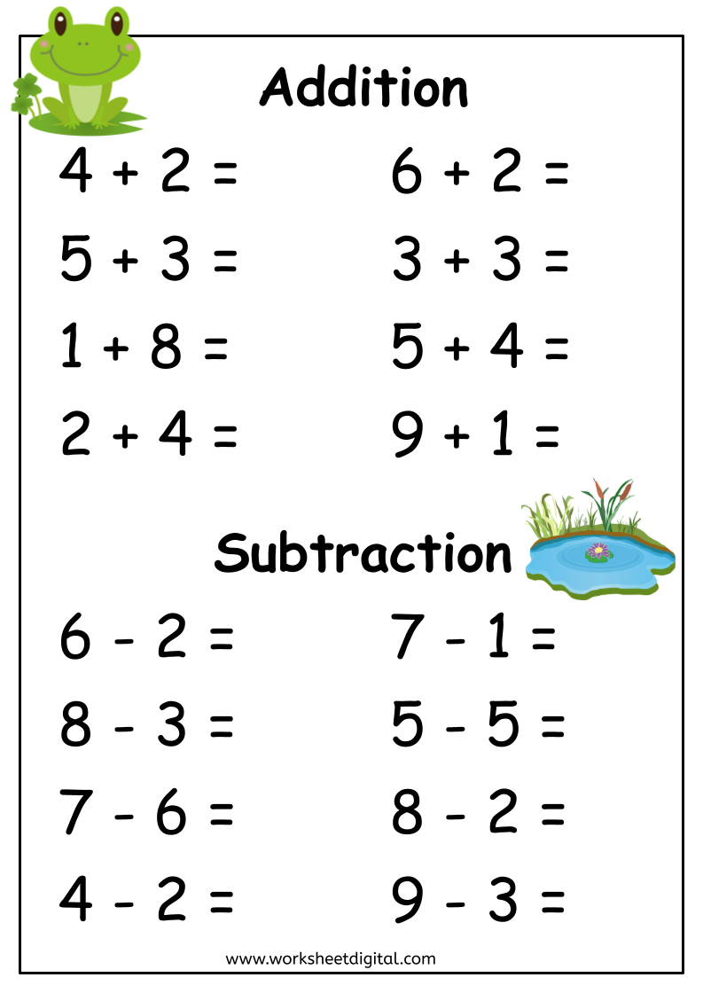 Addition And Subtraction Worksheets Worksheet Digital 1 Teacher Made Resources