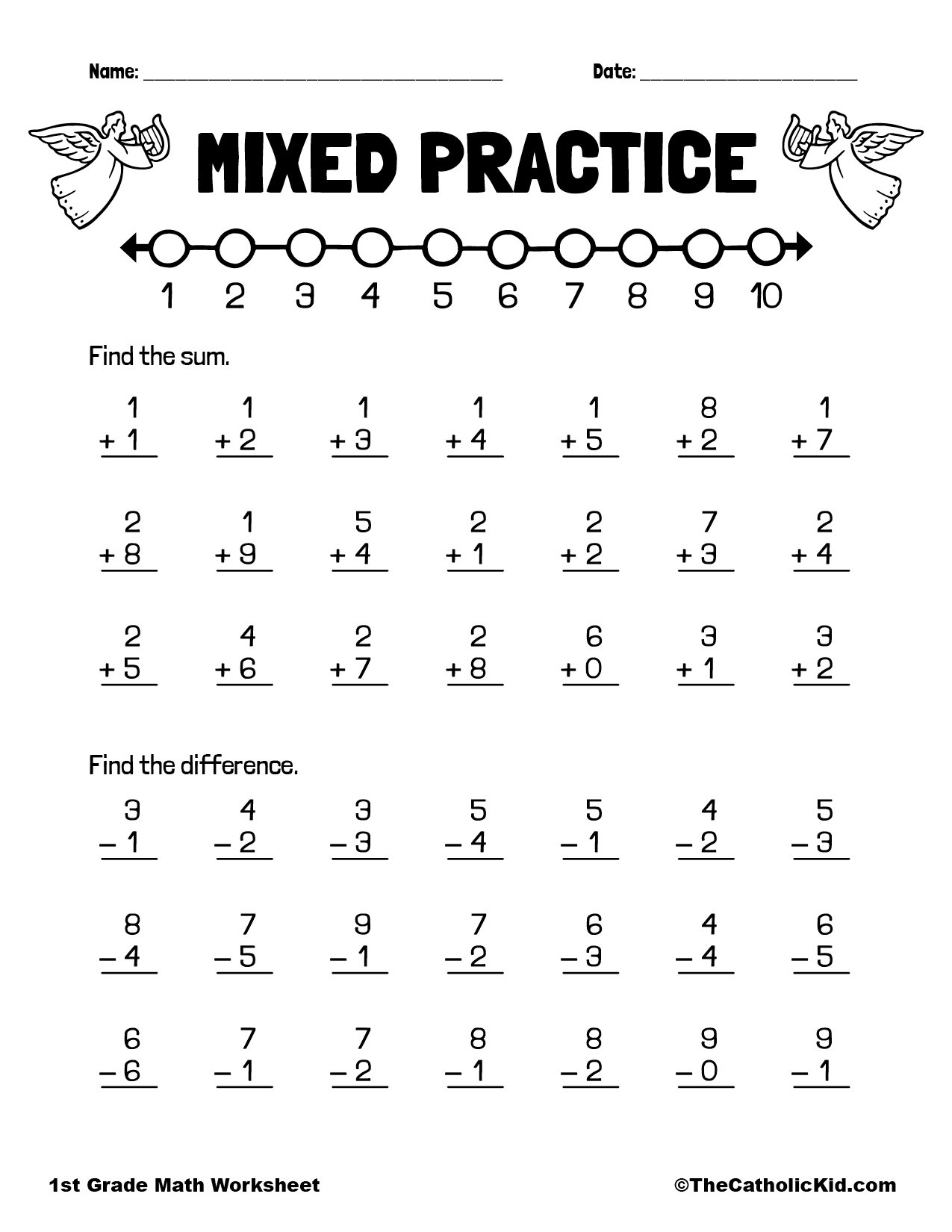 1 grade math worksheets