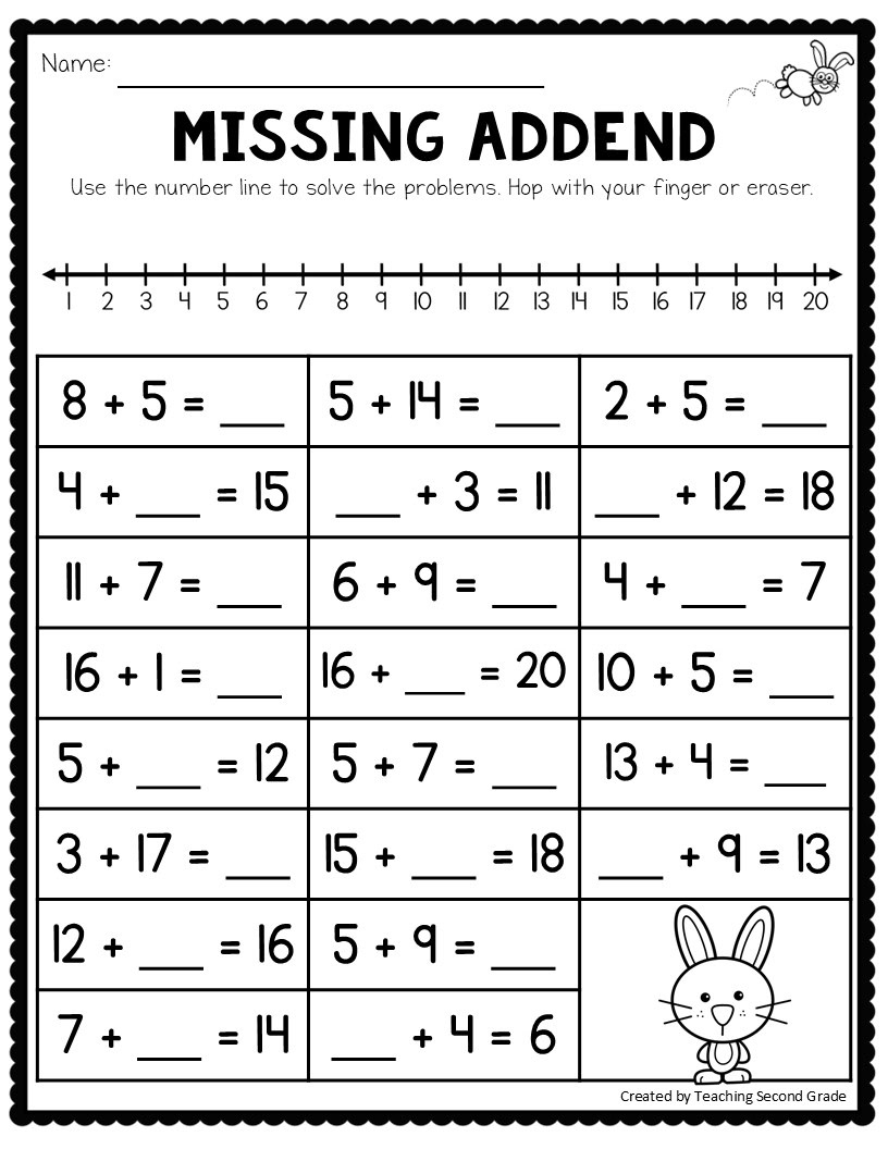 Addition Using A Number Line Worksheets No Prep Math Worksheets 1st 2nd Grade Teaching Ideas Made Easy