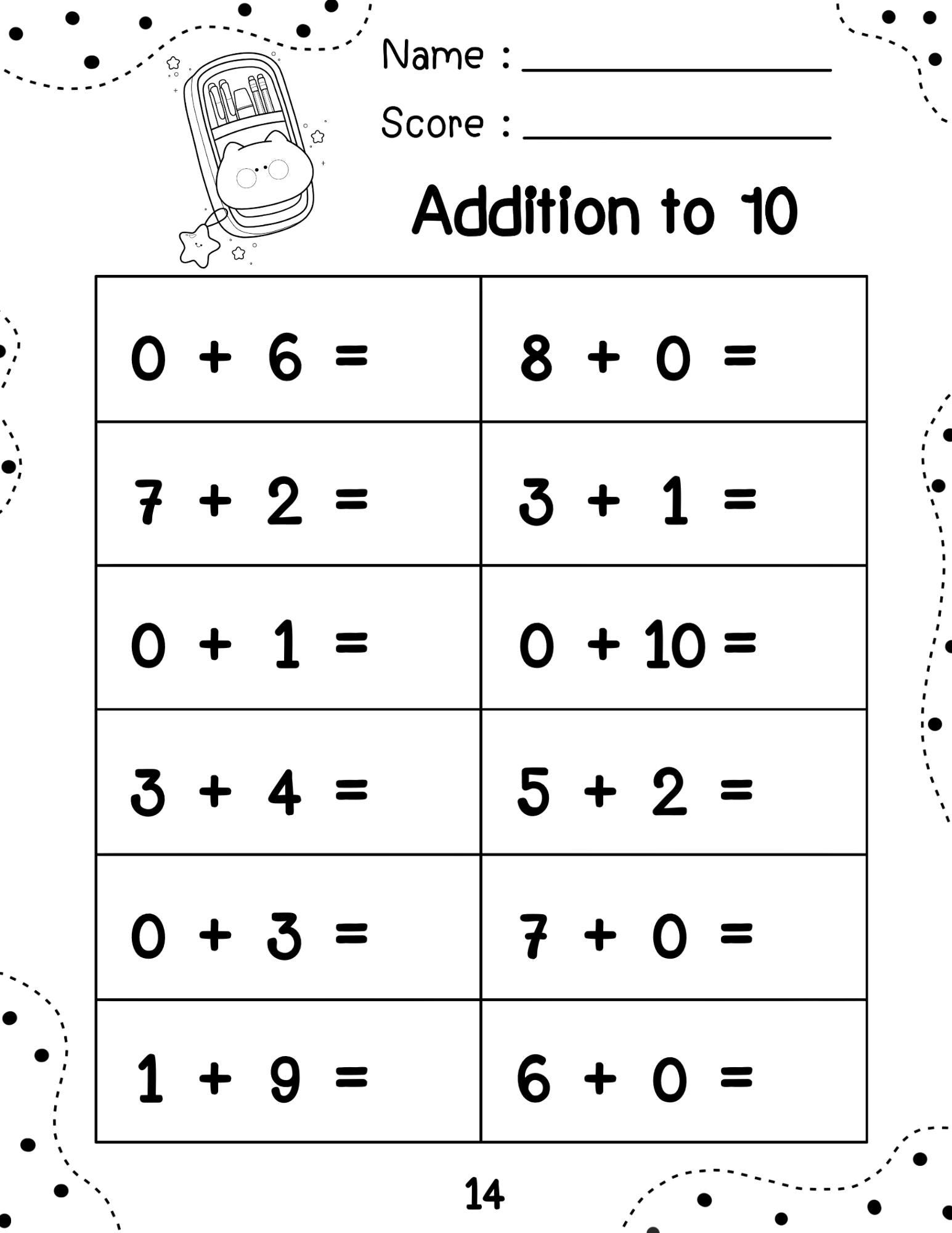 kindergarten math worksheets addition