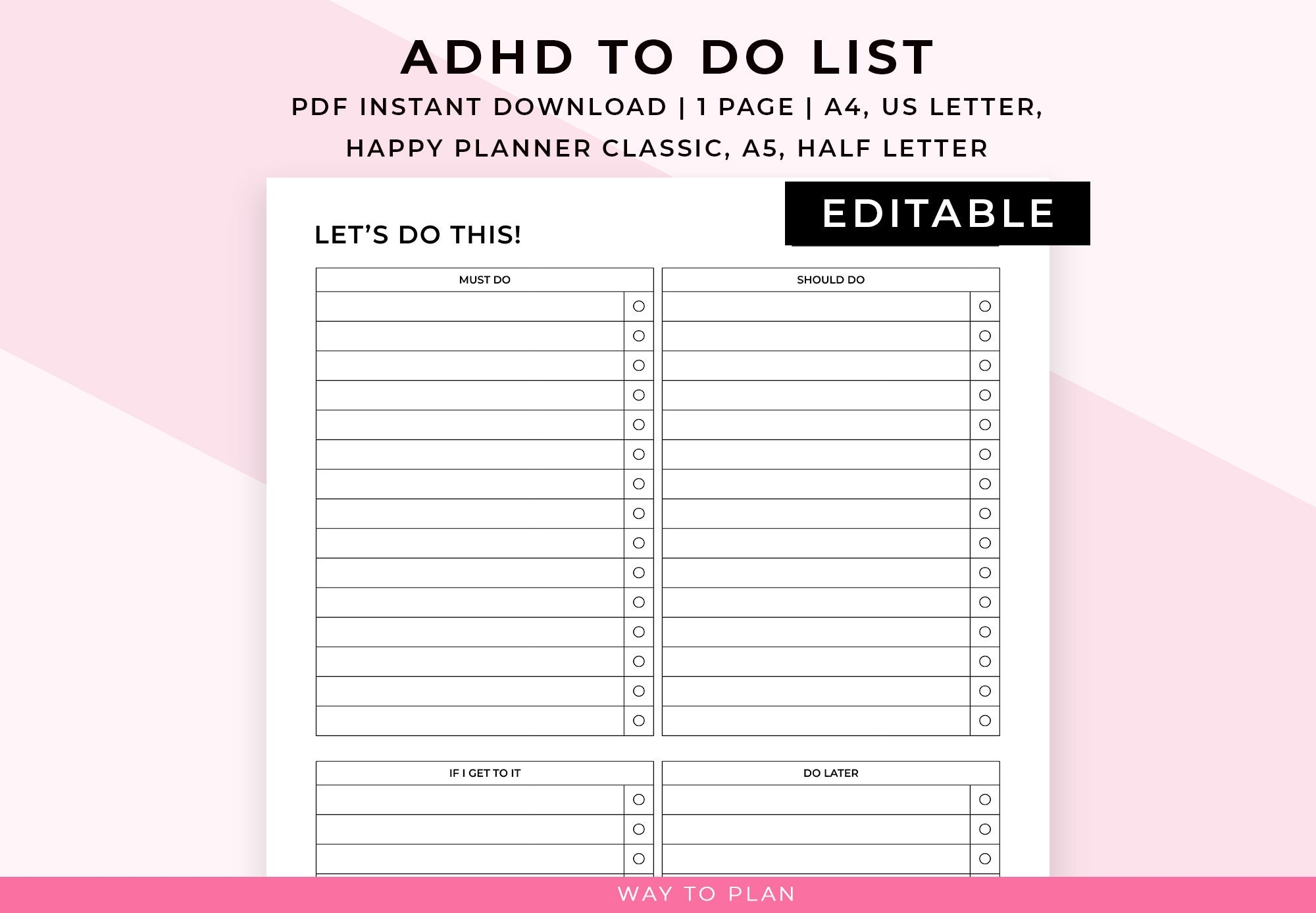 adhd to do list template